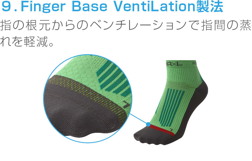 ⑨Finger Base VentiLation製法